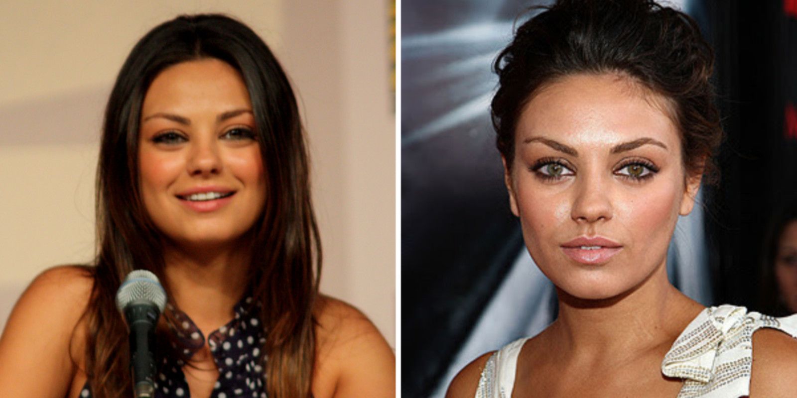 Mila Kunis bichectomie avant / après